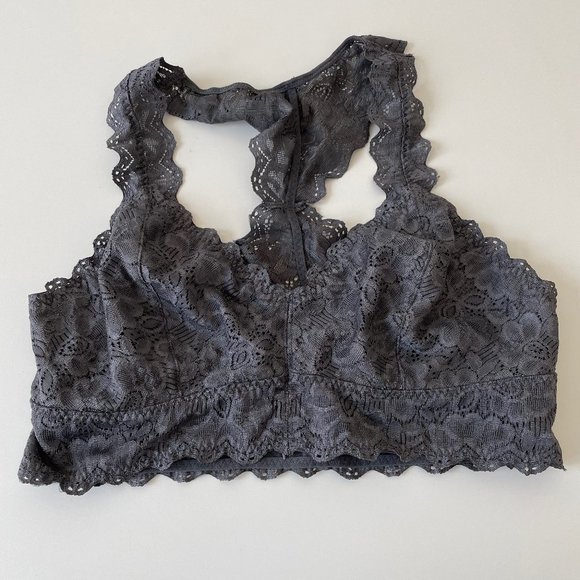 Felina Other - Feline Bralette Gray Lace Pullover Lingerie Small